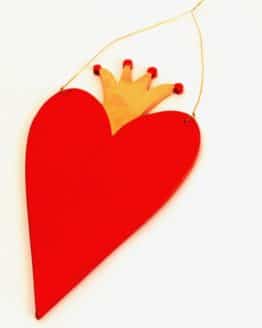 Rotes Herz mit Krone, ca. 20 cm - dekoaccessoires, valentinstag